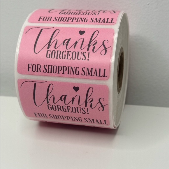 STICKERAFT Other - Thanks stickers 2" Stickers labels pink (100 roll ) NWT​